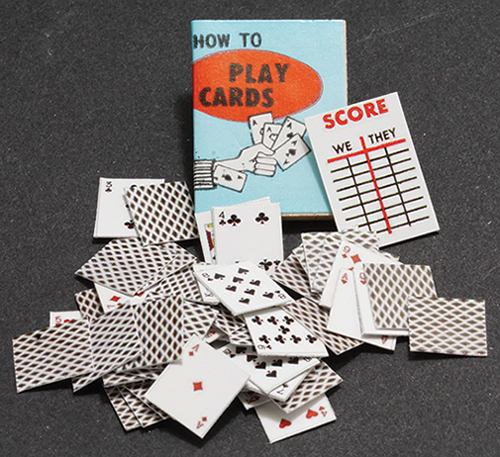 Dollhouse Miniature Playing Cards/Book